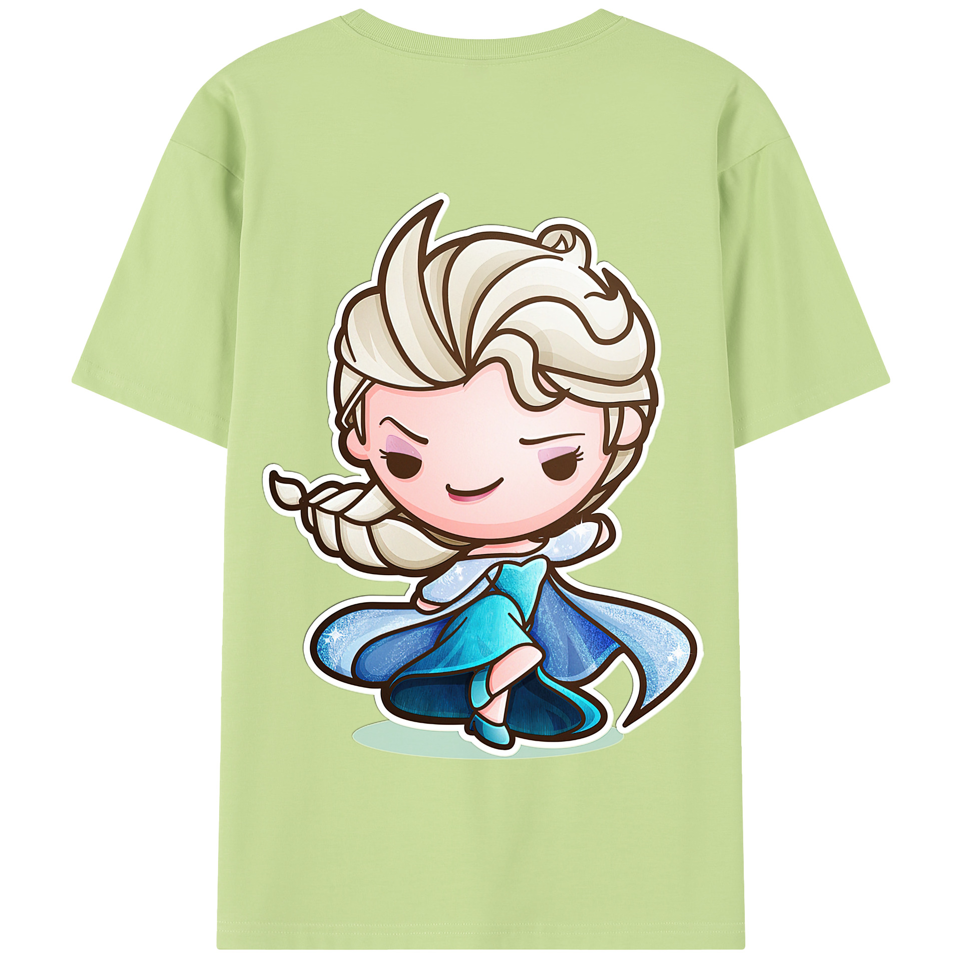 （画像用） アナと雪の女王 アンナ エルサ Frozen Anna Elsa 綿100％半袖Tシャツ（背面プリント）
